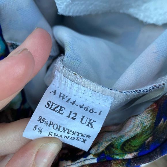 Lavish Alice Floral Blue Multicolor Hidden Shorts Skirt Size 12 - Picture 5 of 10